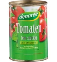 Tomaten fein stückig mit Basilikum