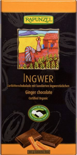 Zartbitter Ingwer Schokolade