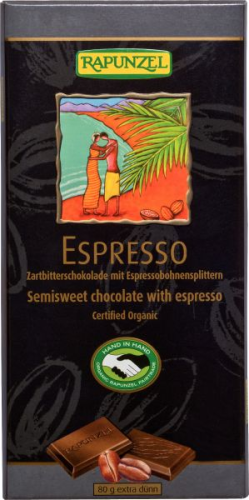 Zartbitterschokolade mit Espressosplittern
