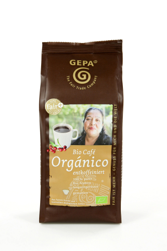Bio Cafe Organico, entkoffeiniert, gemahlen