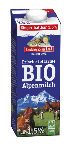 Alpenmilch fettarm 1,5%, länger haltbar, Tetra Pack